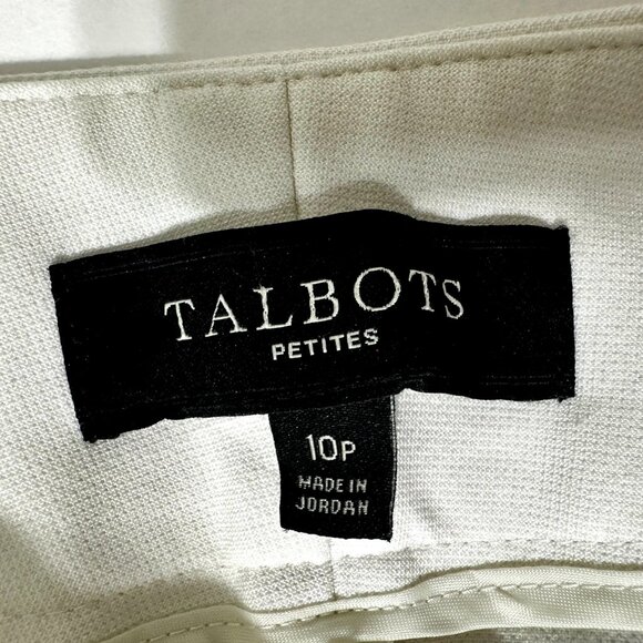 Talbots Signature Dress Pants Ivory Rayon Blend Size 10 Petite Preowned - Picture 2 of 11